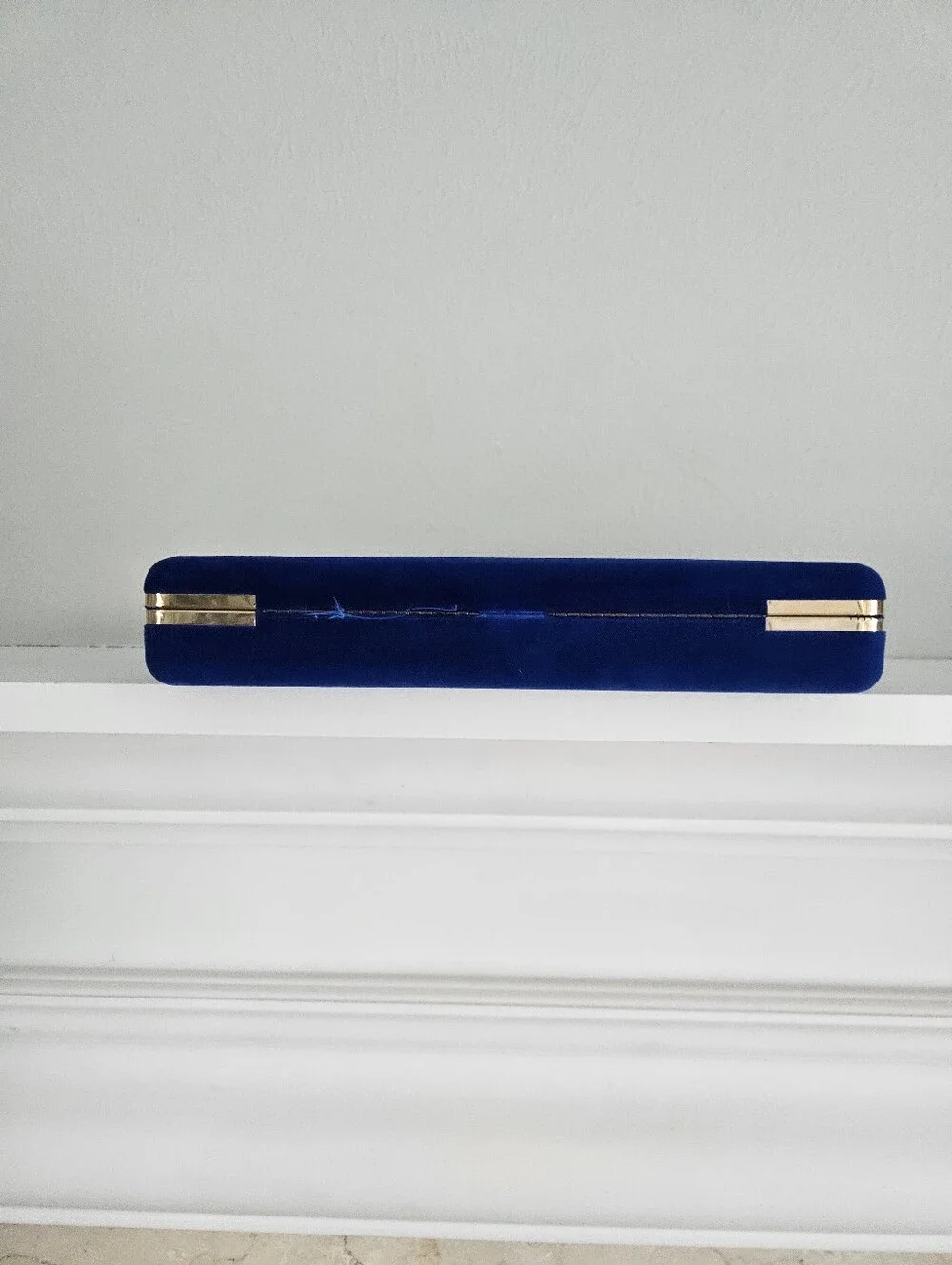 Vintage Mele Hard Shell Royal Blue Velvet Jewelry Presentation Travel Organizer